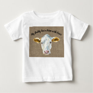 Camiseta para Bebê Menino com Rosto de Vaca