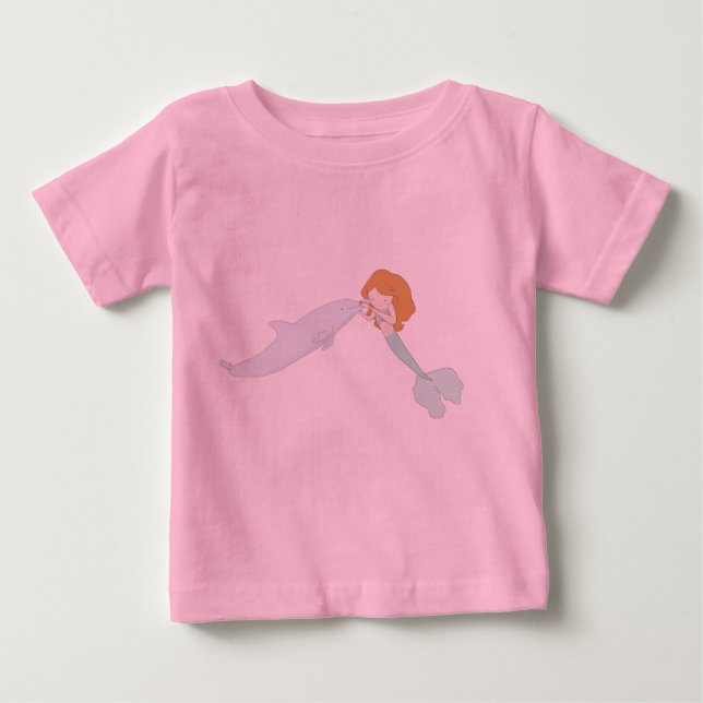 Camiseta Para Bebê Mermaid Kisses (Frente)