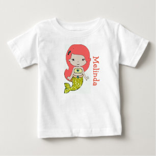 Camiseta Para Bebê Mermaid Toddler Personalizada