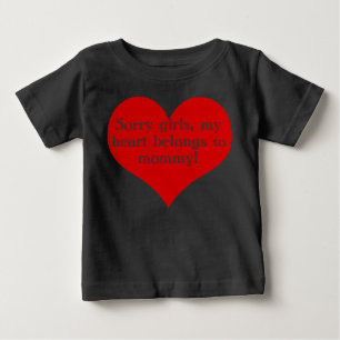 Camiseta Para Bebê Meu coração pertence a mamães