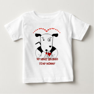 Camiseta Para Bebê Meu Coração Pertence à Minha Mamãe