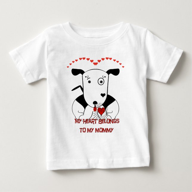 Camiseta Para Bebê Meu Coração Pertence à Minha Mamãe (Frente)