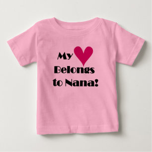 Camiseta Para Bebê Meu Coração Pertence a Nana