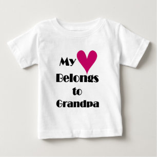 Camiseta Para Bebê Meu Coração Pertence ao Vovô