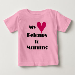 Camiseta Para Bebê Meu coração pertence às mamães