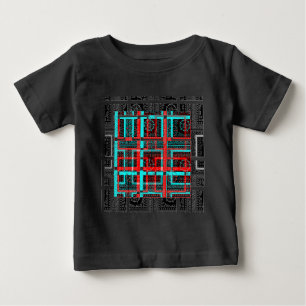 Camiseta Para Bebê Meu Design de Maze Quadrado