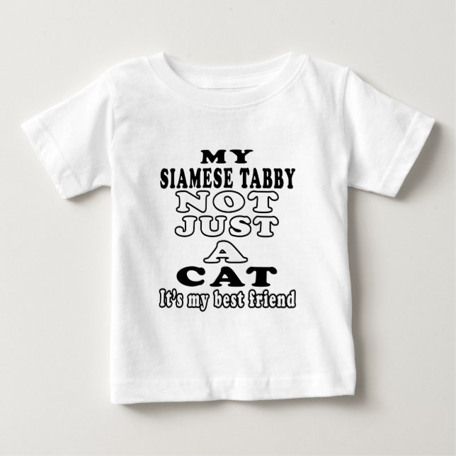 Camiseta Para Bebê Meu gato malhado Siamese não apenas um gato (Frente)