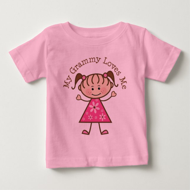 Camiseta Para Bebê Meu Grammy me ama Figura de punho (Frente)