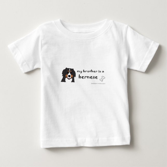 Camiseta Para Bebê meu irmão é um cão de montanha bernês (Frente)