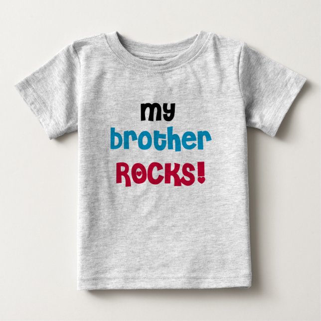 Camiseta Para Bebê Meu Irmão Rocks (Frente)
