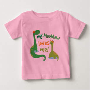 Camiseta Para Bebê Meu Meemaw ama-me dinossauro
