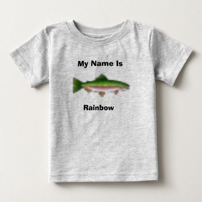 Camiseta Para Bebê Meu nome é, arco-íris (Frente)