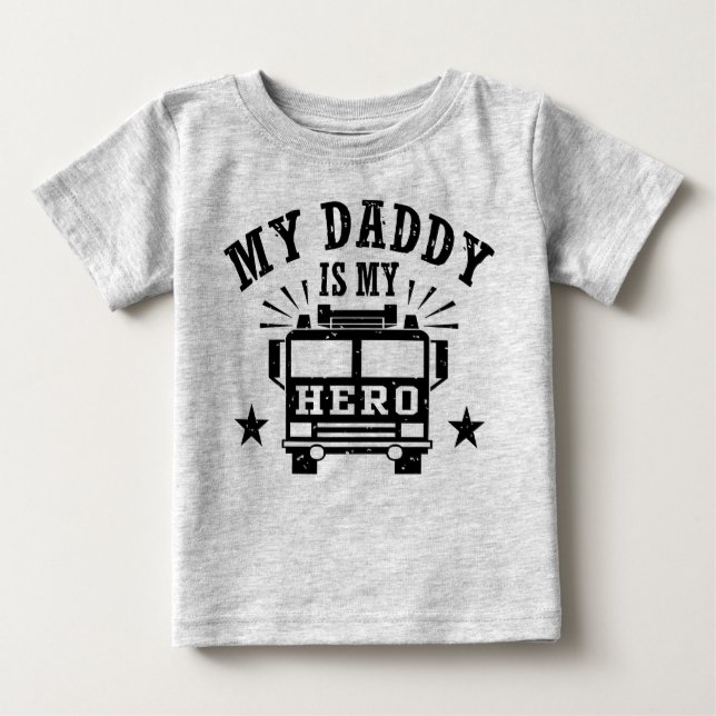 Camiseta Para Bebê Meu Pai É Meu Herói (Frente)