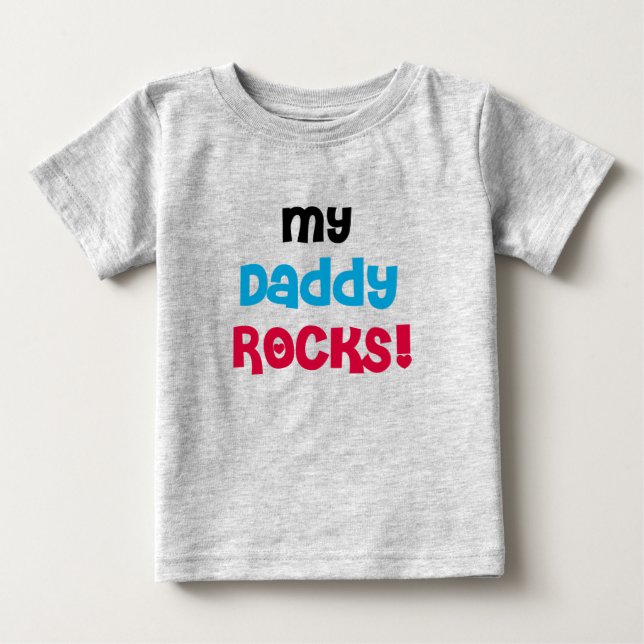 Camiseta Para Bebê Meu Pai Rocks (Frente)