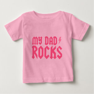 Camiseta Para Bebê Meu Pai Rocks