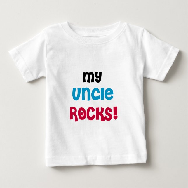 Camiseta Para Bebê Meu tio Rocks (Frente)