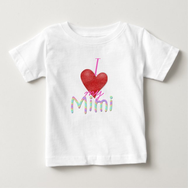 Camiseta Para Bebê Mim coração meu Mimi (Frente)