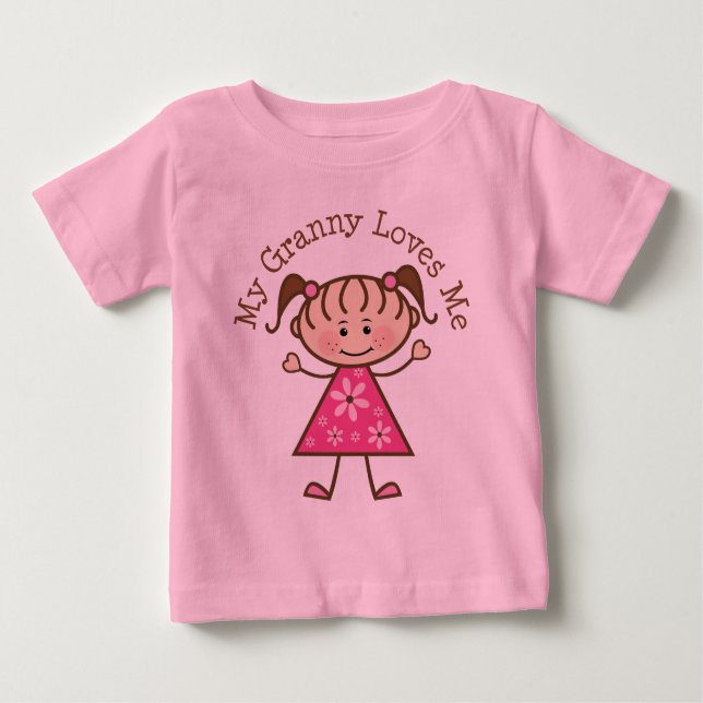 Camiseta Para Bebê Minha avó me ama e me ama (Frente)