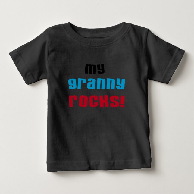 Camiseta Para Bebê Minha avó Rocks T shirts e presentes (Frente)