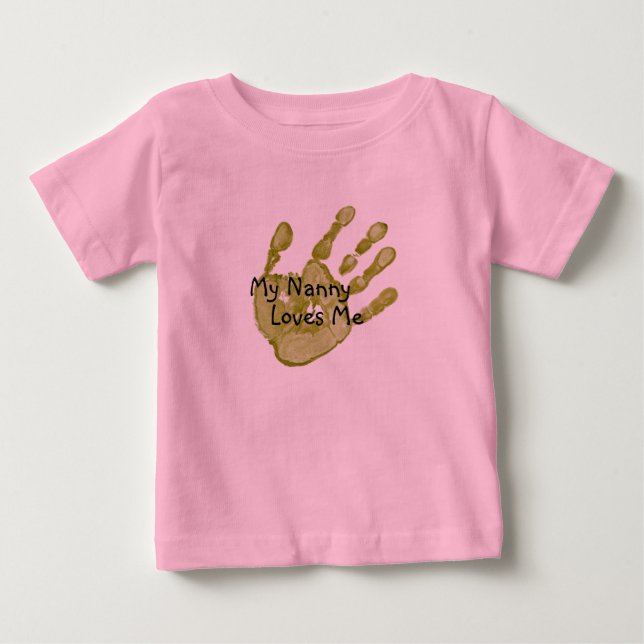 Camiseta Para Bebê "Minha babá me ama"-Verde (Frente)