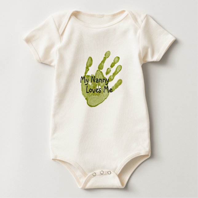Camiseta Para Bebê "Minha babá me ama"-Verde (Frente)