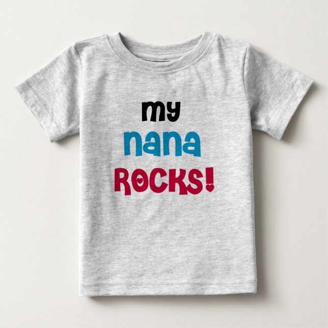 Camiseta Para Bebê Minha Nana Rocks (Frente)