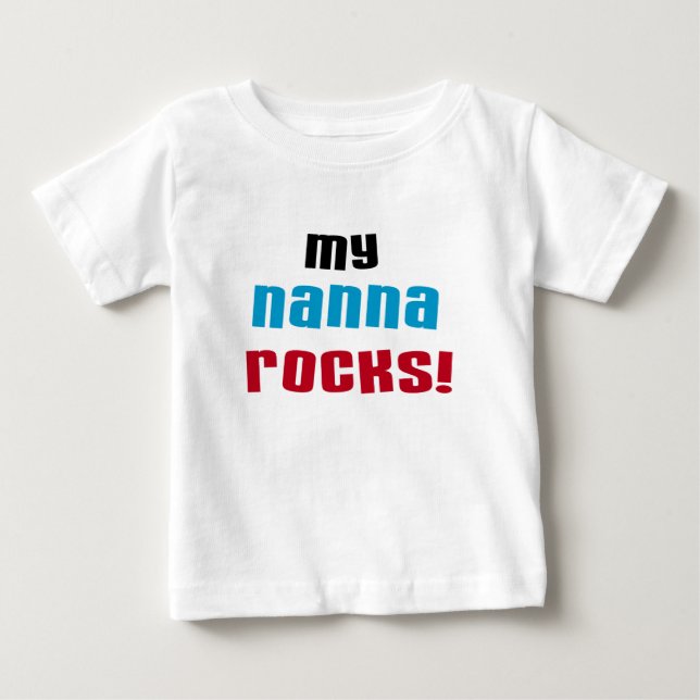 Camiseta Para Bebê Minha Nanna Rocks T shirts e presentes (Frente)