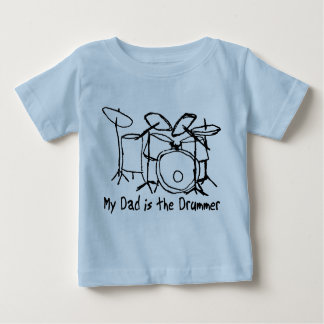 Camiseta Para Bebê Minha Pai é o Drummer