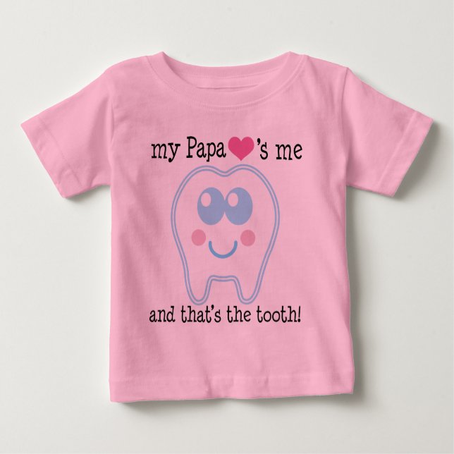 Camiseta Para Bebê Minha papá ama-me dente (Frente)
