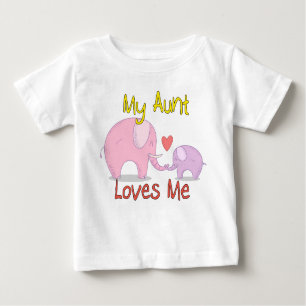 Camiseta Para Bebê Minha tia Amor Me Elefante