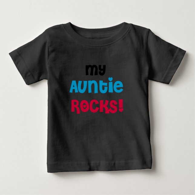 Camiseta Para Bebê Minha tia Rocks (Frente)