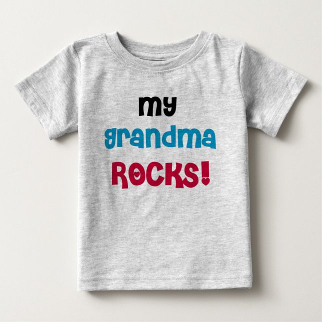 Camiseta Para Bebê Minhas rochas da avó (Frente)