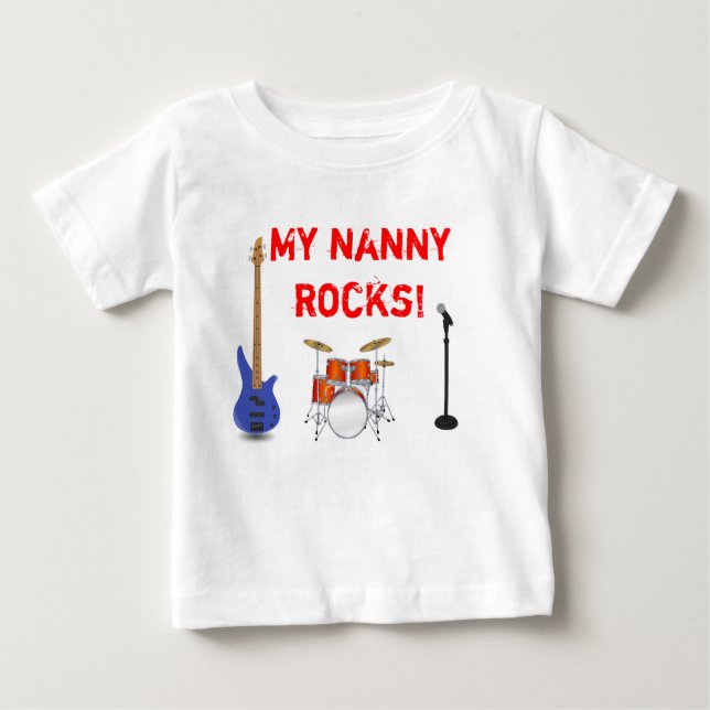 Camiseta Para Bebê Minhas rochas do baby-sitter! (Frente)