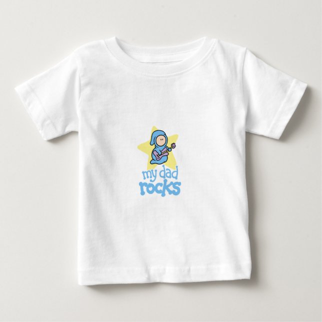Camiseta Para Bebê Minhas rochas do pai - bebê com guitarra (Frente)