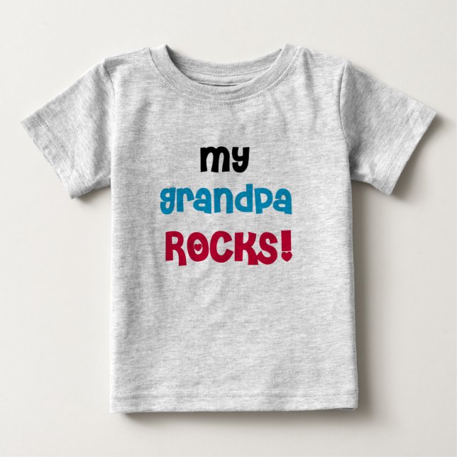 Camiseta Para Bebê Minhas rochas do vovô (Frente)