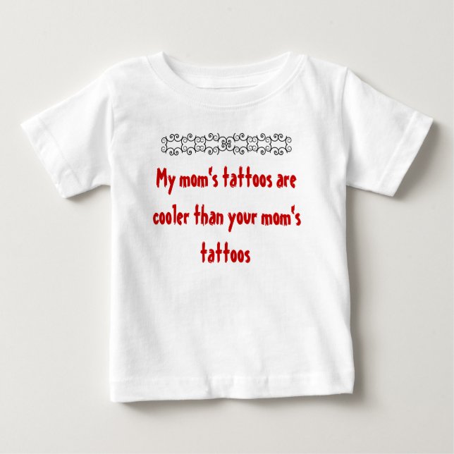 Camiseta Para Bebê Minhas tatuagens de mãe (Frente)