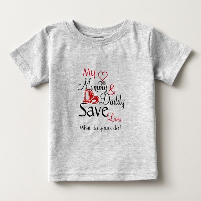 Camiseta Para Bebê Minhas vidas das economias das mamães & do pai (Frente)