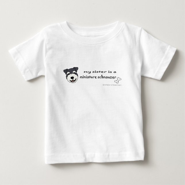 Camiseta Para Bebê MiniSchnauzerSister (Frente)