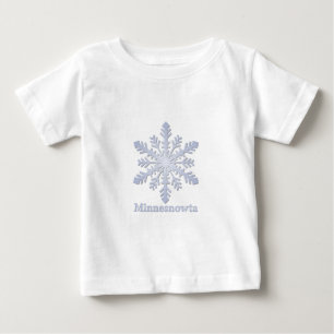 Camiseta Para Bebê Minnesnowta Blue Snowflake