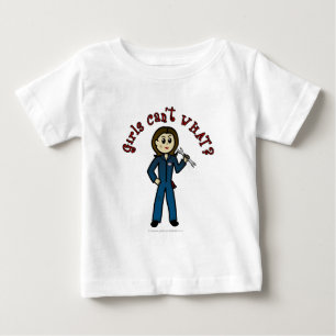 Camiseta Para Bebê Moça Mecânica Leve