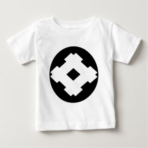 Camiseta Para Bebê Moldura de poço rômbico em bolo de arroz