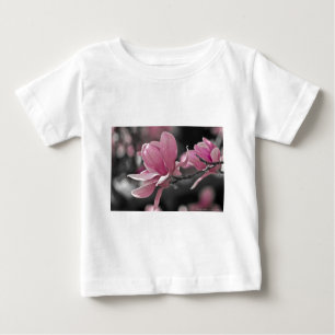Camiseta Para Bebê Molho Rosa Japonês Magnolia