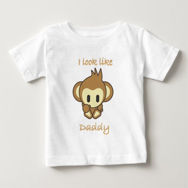 Camiseta Para Bebê Monkey.daddy (Frente)