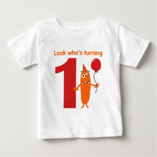 Camiseta Para Bebê Monstro bonito do Tshirt do primeiro aniversario