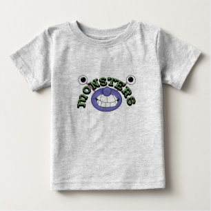 Camiseta Para Bebê Monstro da boca dos olhos do tema do monstro