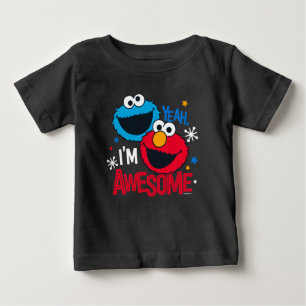 Camiseta Para Bebê Monstro de Biscoitos e Elmo   Sim, sou incrível