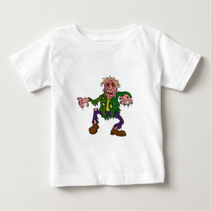 Camiseta Para Bebê Monstro Zombie Verde das Halloween