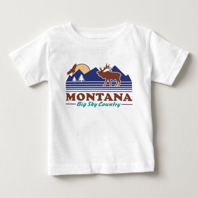 Camiseta Para Bebê Montana Big Sky Country (Frente)