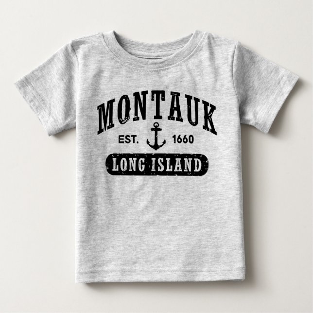 Camiseta Para Bebê Montauk Long Island (Frente)