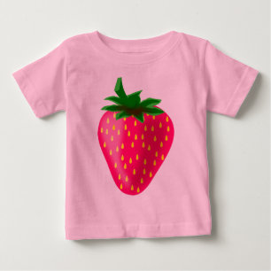 Camiseta Para Bebê Morango bonito e doce